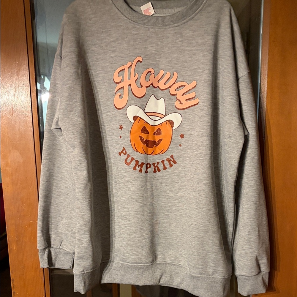 Gray Howdy Pumpkin Sweatshirt